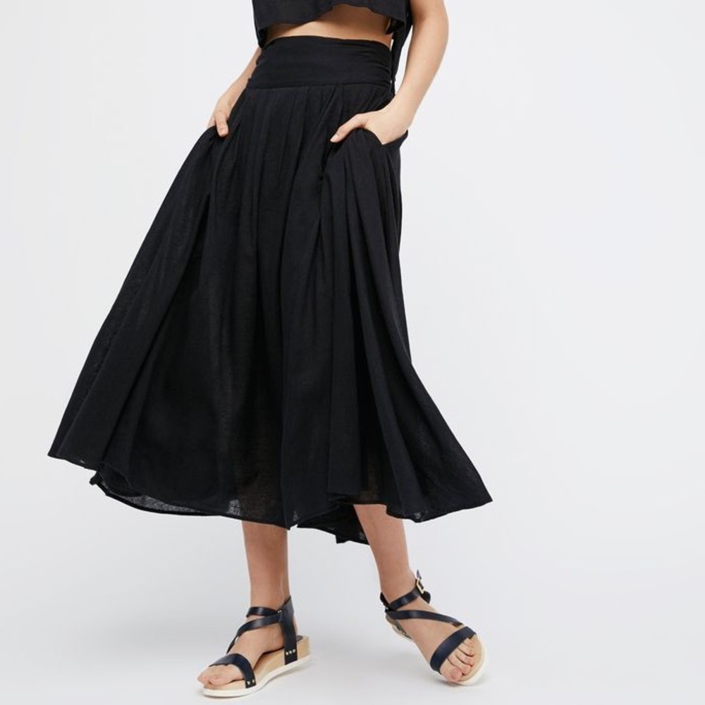 Free People Black A-Line Skirt